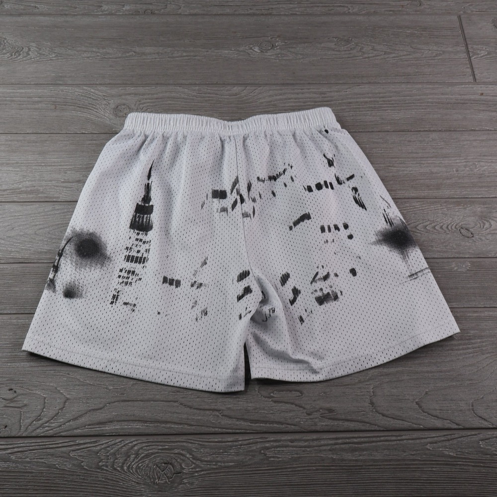 Eric Emanuel EE Basic Short Men's Large White Mesh NYC Skyline Empire State